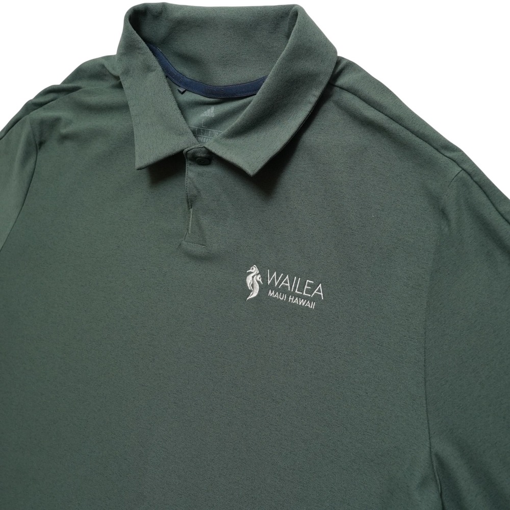 Adidas Primegreen Polo Mens L Green Wailea Maui Hawaii Golf‎ Shirt